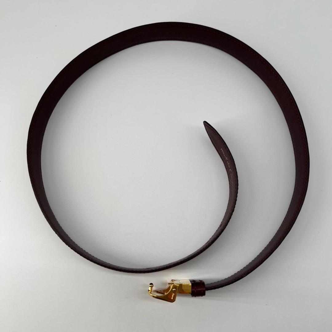 良品✨カルティエ ゴールド金具 レザー ベルト ボルドー 箱付き