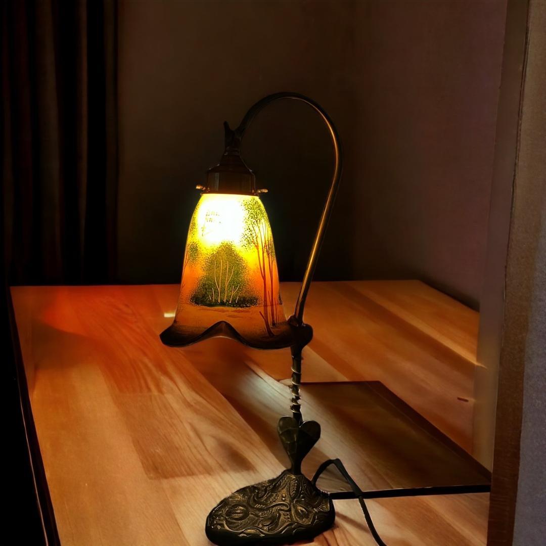 G63ドームナンシー　吊り卓上照明　アンテルカレール　被せガラス　47cm