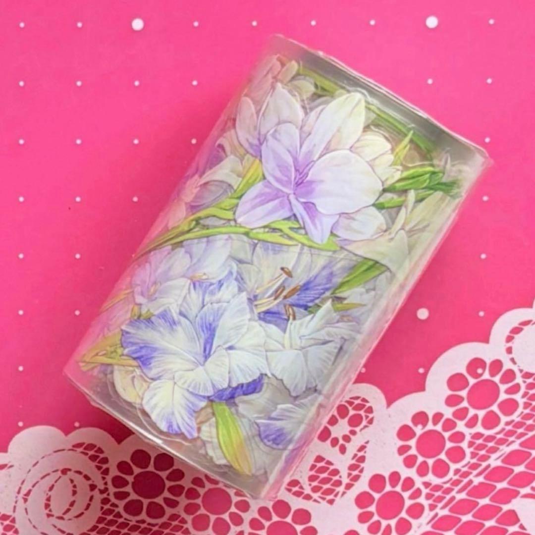 PET 锦瑟青花 6cm×5m ダイカット加工　海外マスキングテープ　花