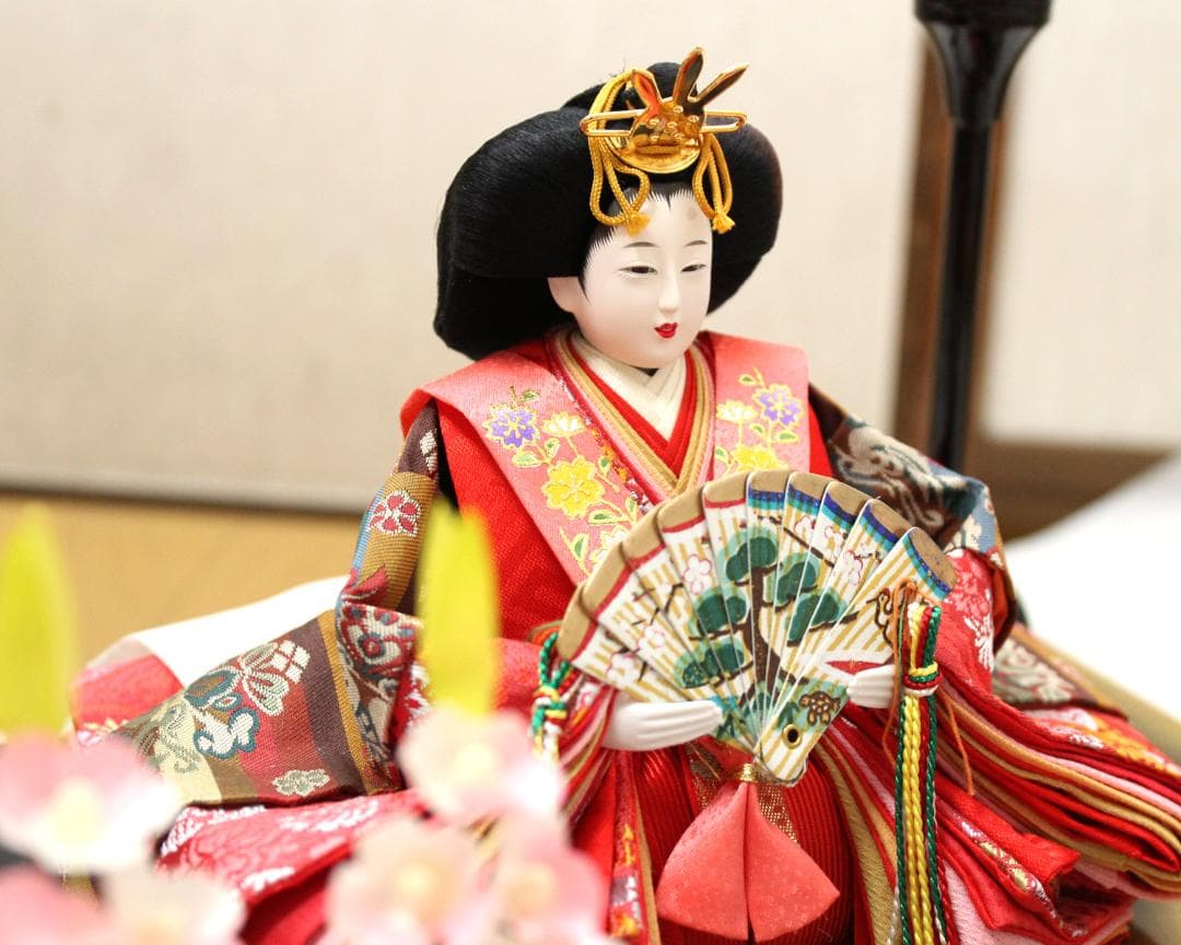 美品　ひな人形◆「みやび」親王ケース飾り◆木製ケース◆コンパクト ケース飾り