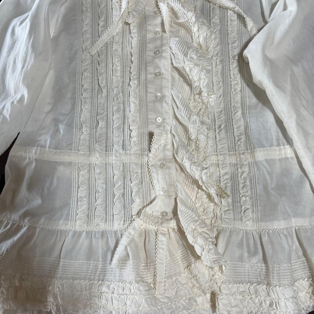 美品☆ピンクハウス☆アイボリーフード付きオーバーブラウス