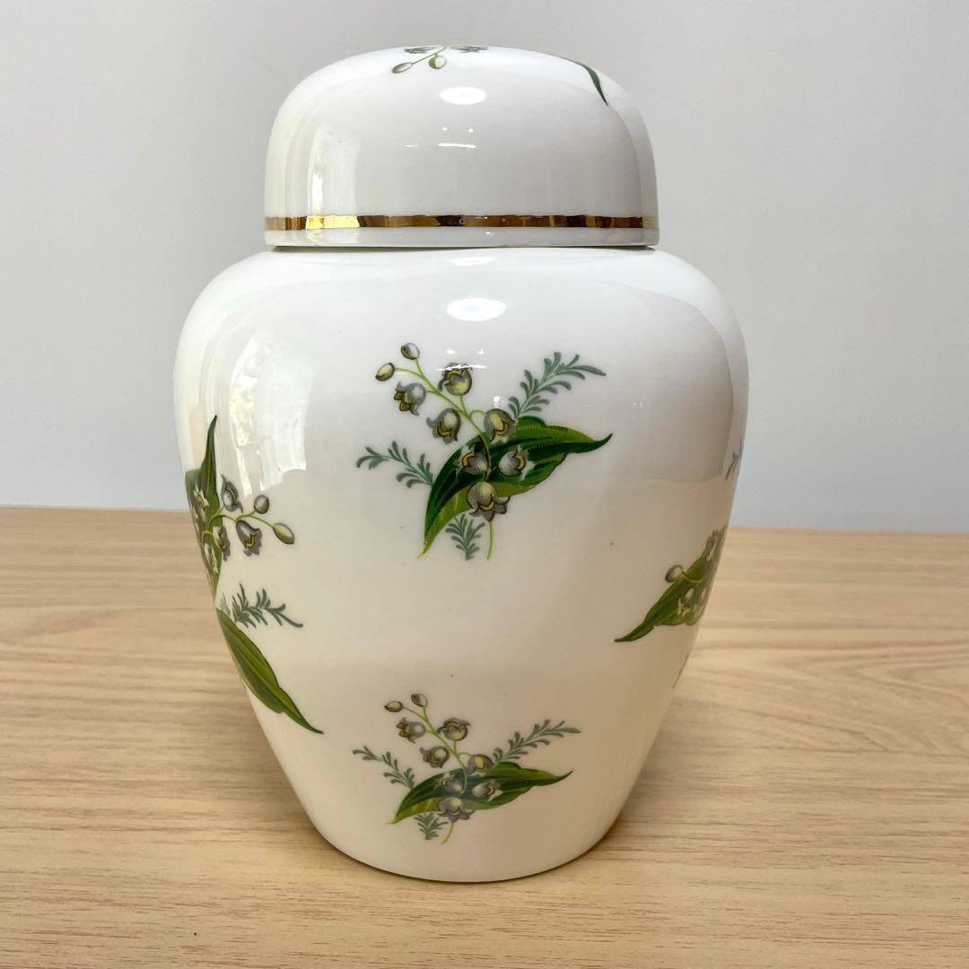 イギリス　ハマースレイ　すずらん　ジンジャージャー　ティーキャディ　約15cm