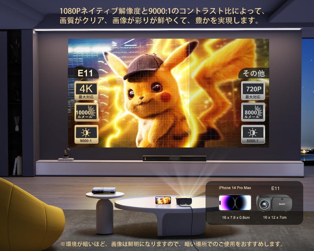 プロジェクター 超小型 Bluetooth51搭載 家庭用短距離投影