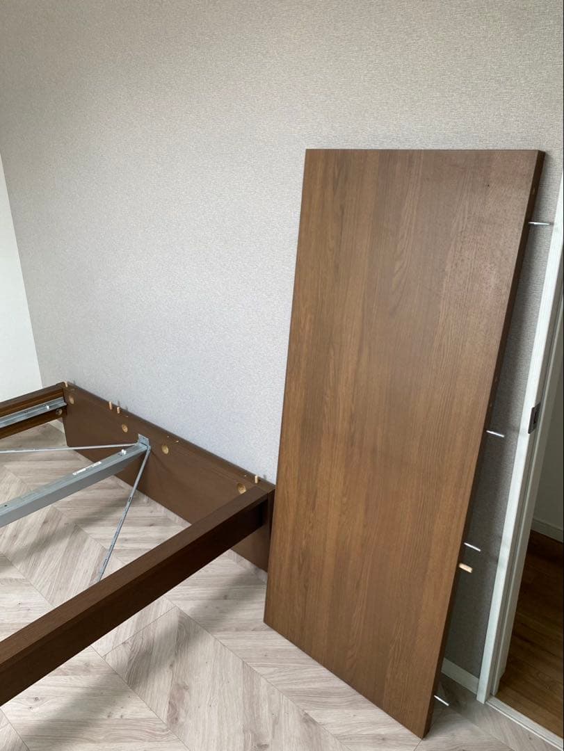 ブラウン IKEA ダブルベッドフレーム 木製