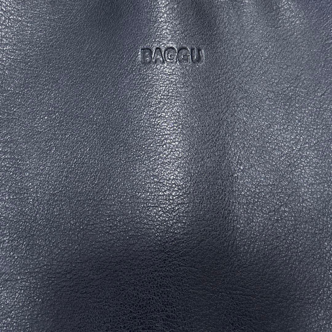 BAGGU レザー　ハンドバッグ　エコバッグ　黒　濃紺