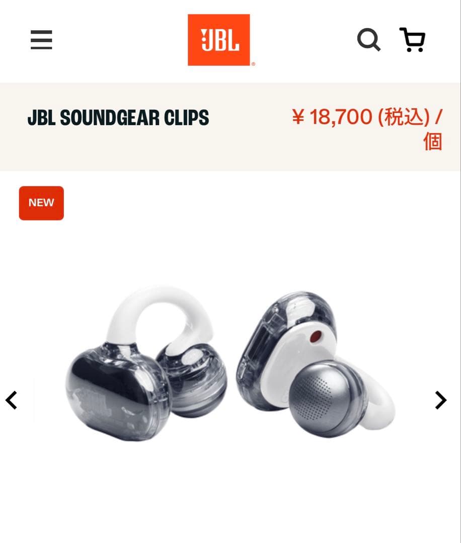 JBL SOUNDGEAR CLIPS ワイヤレスイヤホン 本体　充電ケースのみ