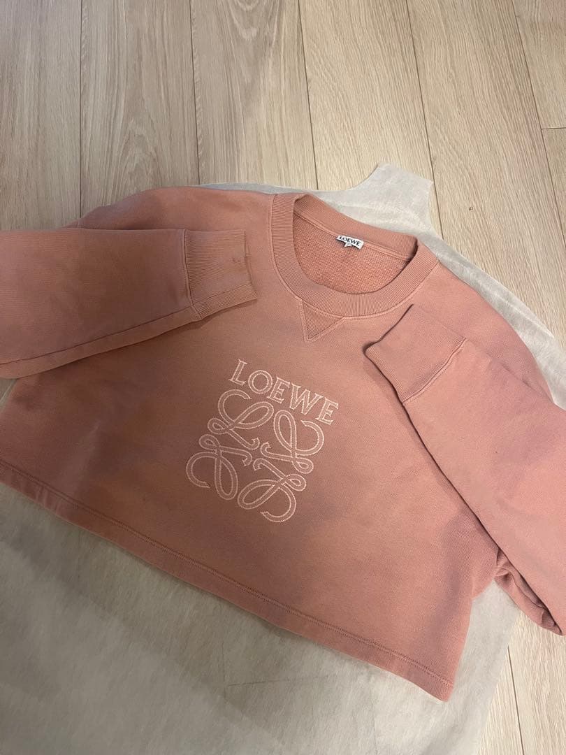 LOEWE ロエベ クロップド スウェット XS ピンク（2025SS・正規品）