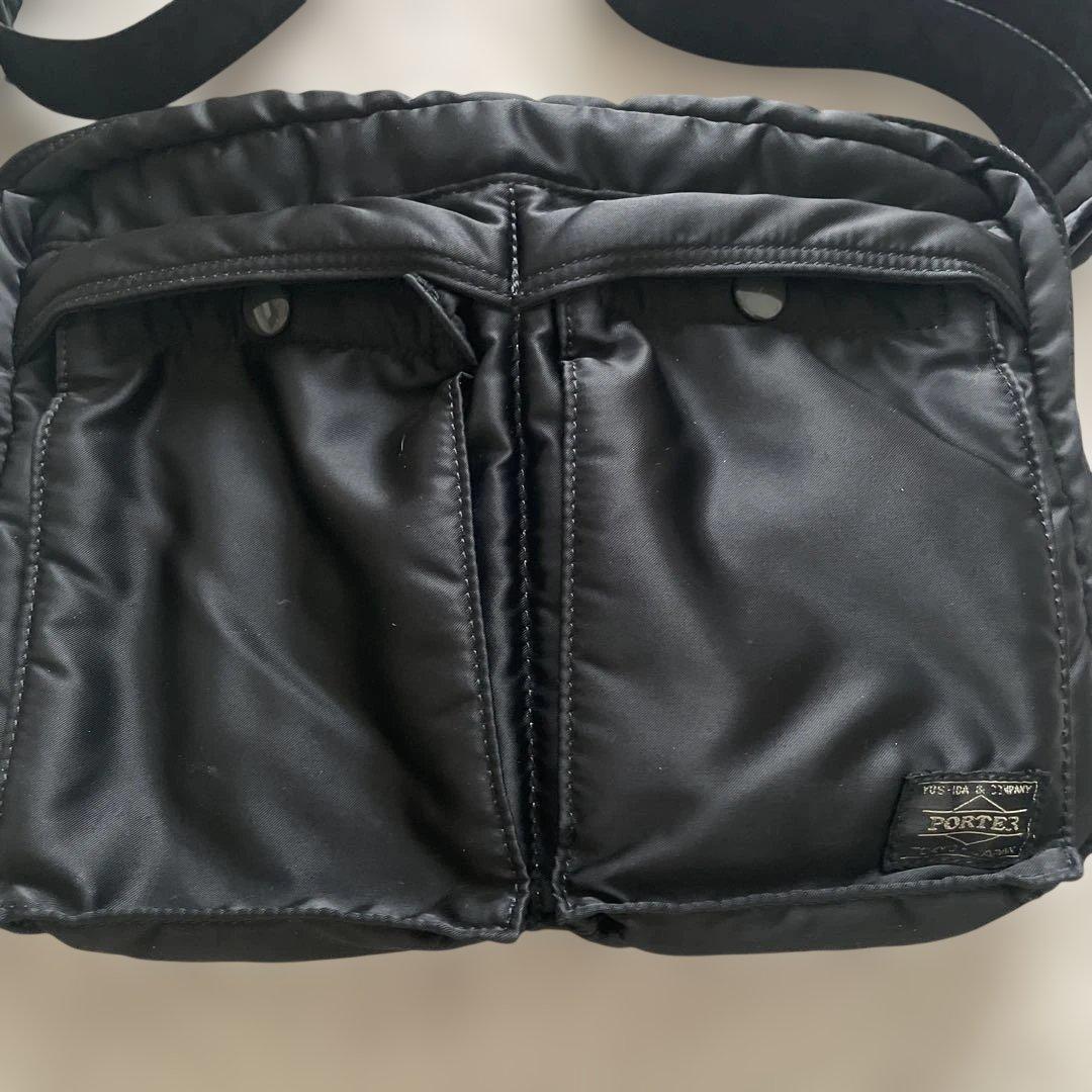 【美品】porter ポーター タンカー ショルダーバッグ ナイロン 黒 2層