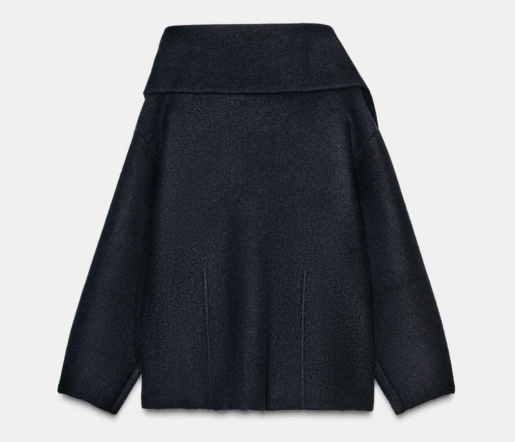 【新品タグ付き】ZARA ショートニットコート スカーフ付き L