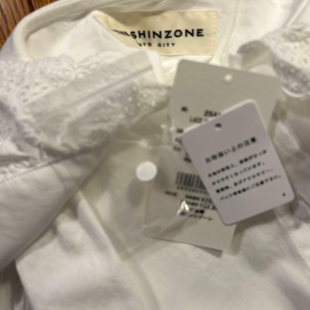 THE SHINZONE 25AW LACE COLLAR BLOUSEホワイト