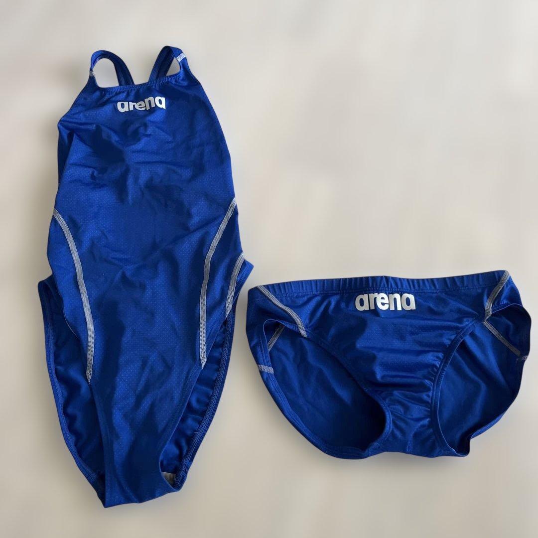 arena アリーナ　競泳水着　男女XOサイズ　ブルー　2枚セット　中古美品！