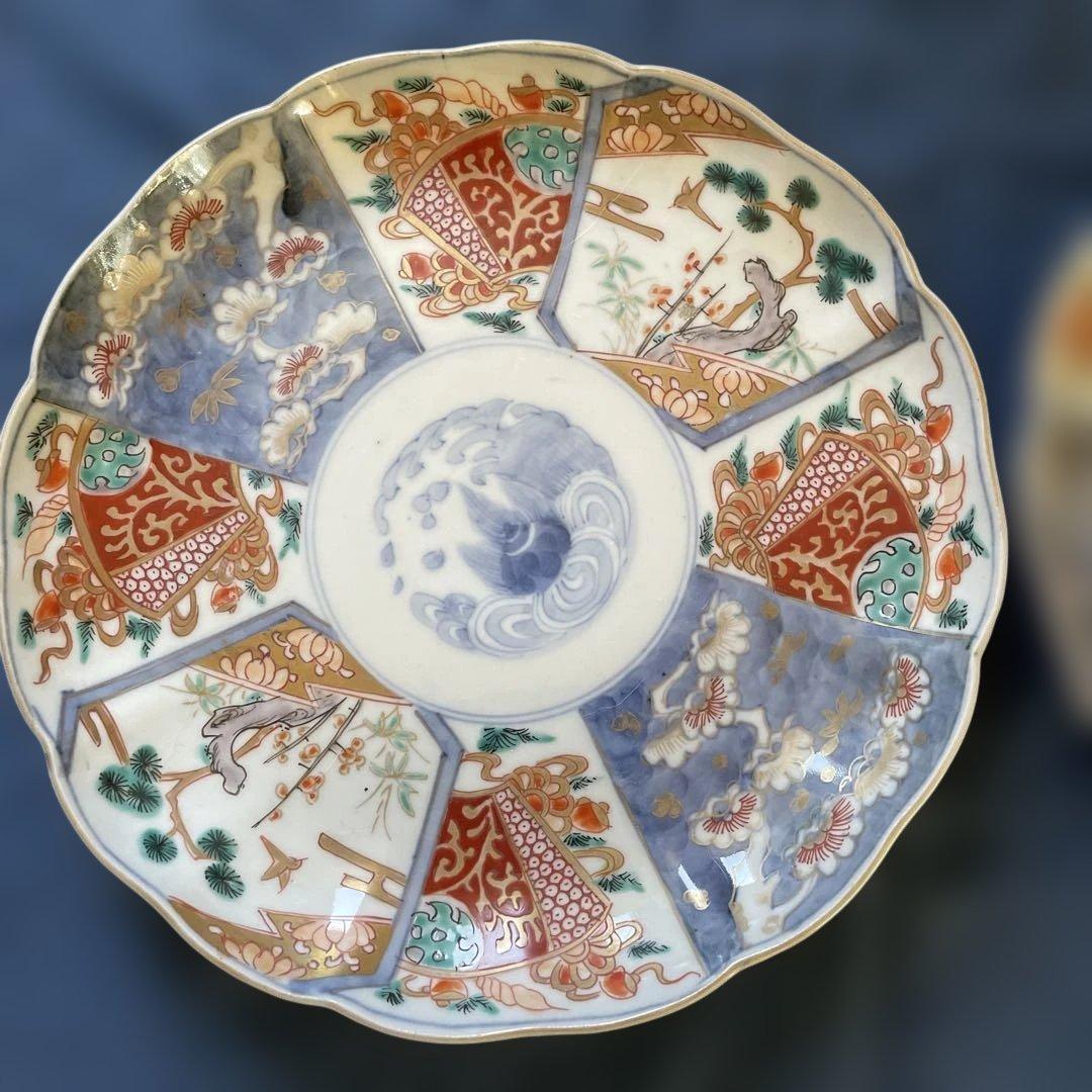 ♦骨董♦7寸皿2枚セット♦色絵♦