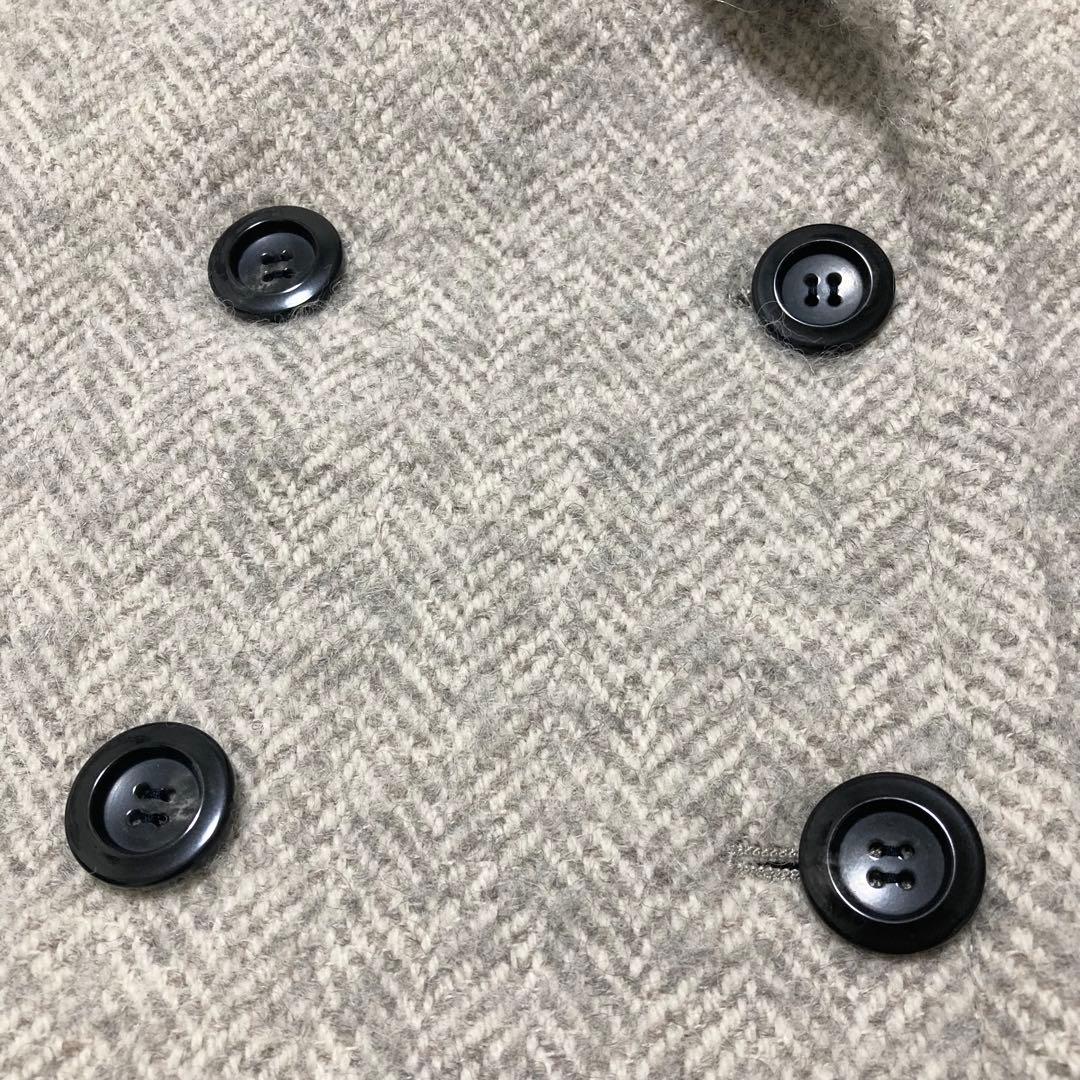 SHIPS ダブルブレスト ピーコート ツイード ヘリンボーン コクーン 36