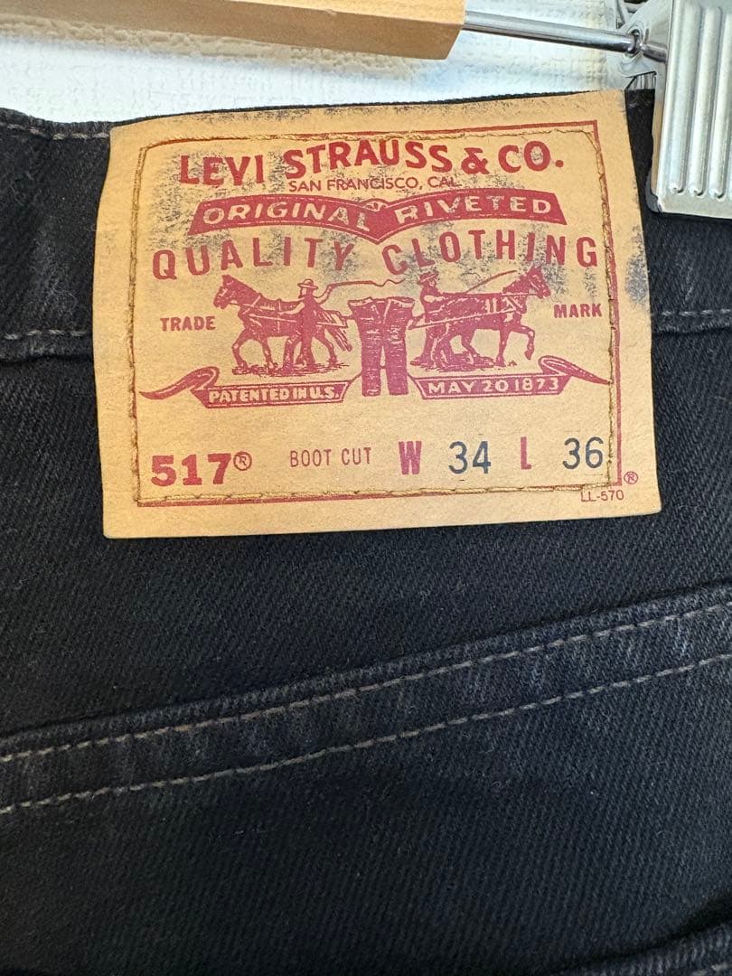 リーバイス 517 ブーツカットデニム ブラック USA製