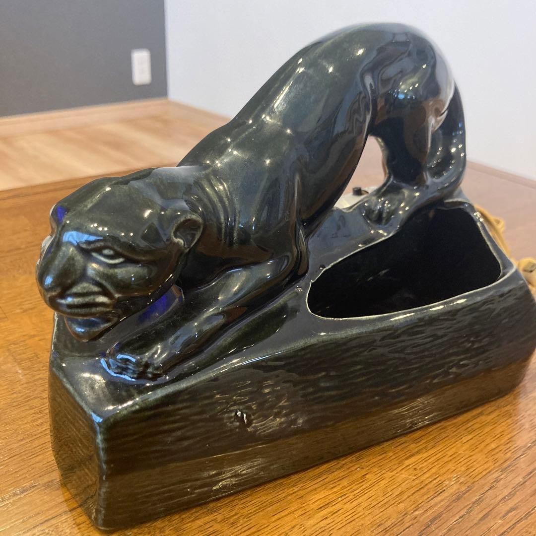 50年代 ビンテージ ブラックパンサー ランプ　陶器