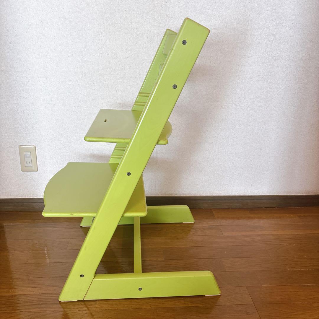 ストッケ　トリップトラップ　グリーン 木製 ベビーチェア　ハイチェア