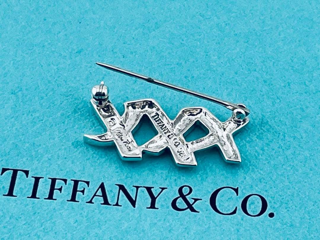f010 希少　ティファニー　トリプル　キス　xxx ブローチ　シルバー　925