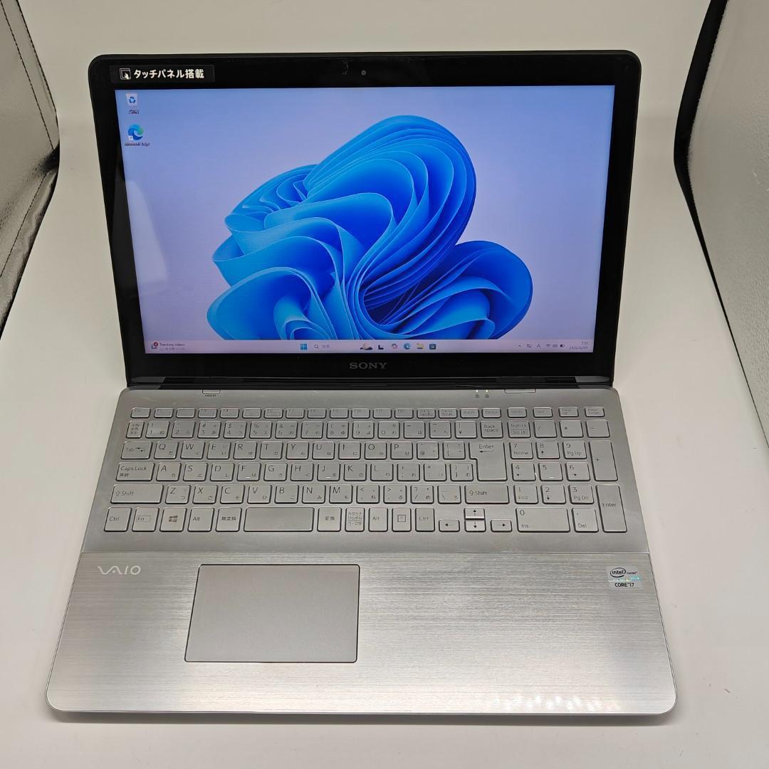 【VAIO】SVF 高速i7 SSD512GB 12GB シルバー ノートPC