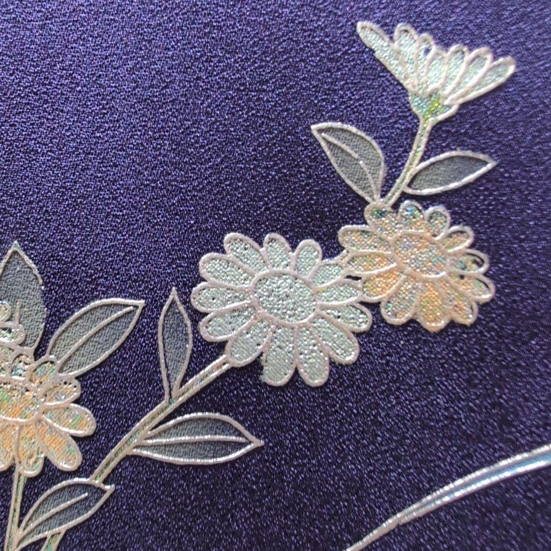 十三夜様高級正絹　紫地　金彩手刺繍　全体しつけ糸有り