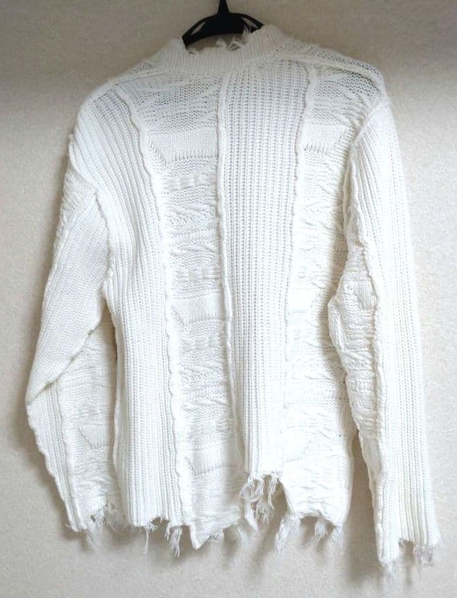 PERVERZE ダメージ加工 ニットカーディガン