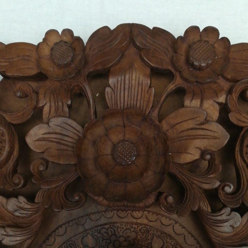 バリ島　インドネシア　レリーフ　壁掛け　木彫彫刻