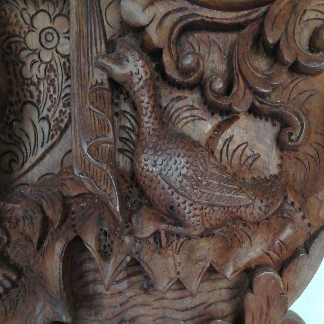 バリ島　インドネシア　レリーフ　壁掛け　木彫彫刻