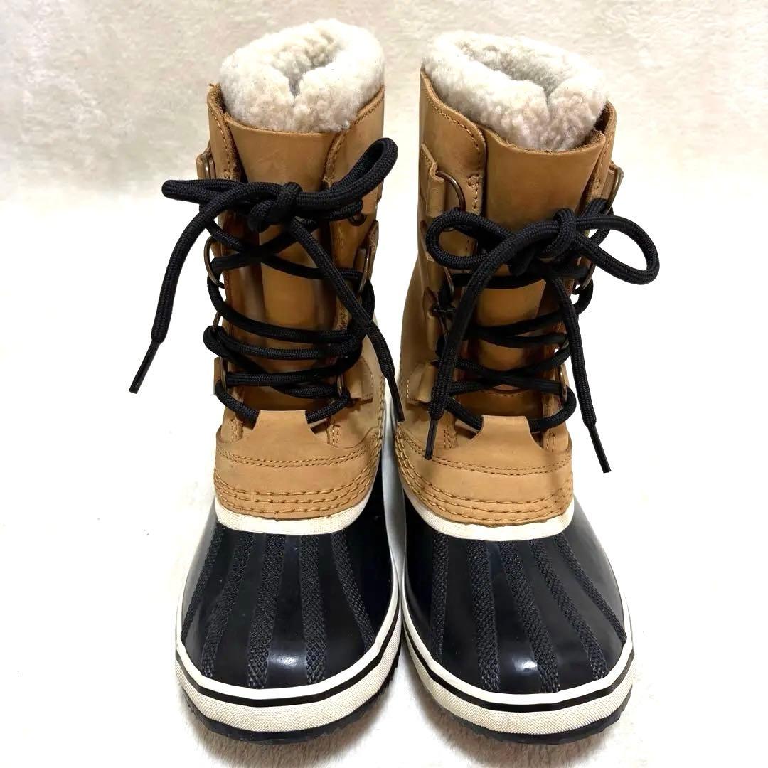SOREL TIVOLI ソレル ティボリ スノーブーツ 黒 ベージュ 23cm
