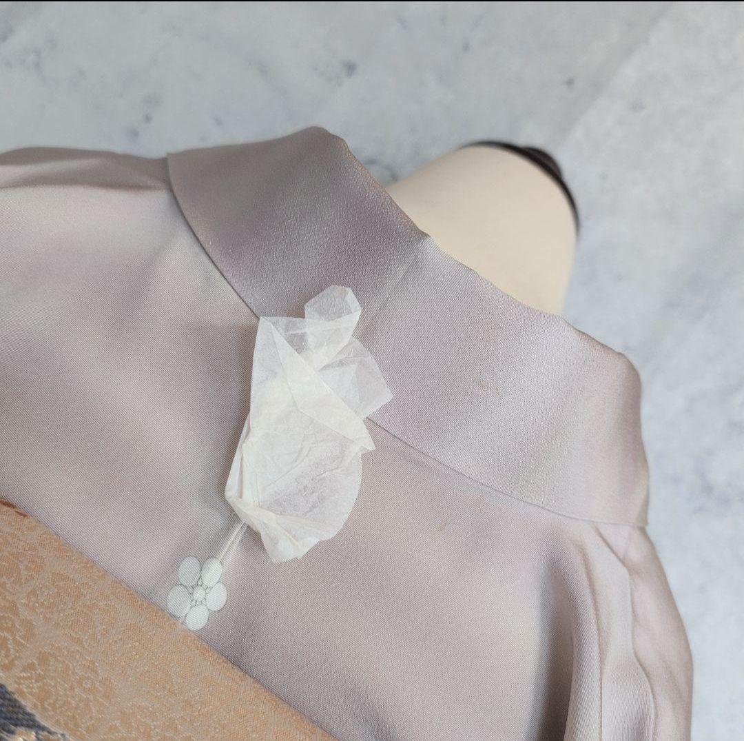 訪問着　フルセット　付け下げ　着物　正絹　まだら模様　落款　淡い　F5r