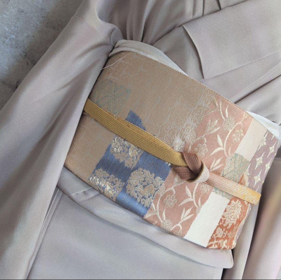 訪問着　フルセット　付け下げ　着物　正絹　まだら模様　落款　淡い　F5r