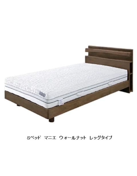 マニエSベッド すのこ(少し色がついてます写真有) 枕元2口電源 書棚有