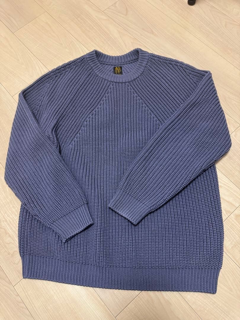 【希少色】21AW BATONER シグネチャークルーネック パープル サイズ2