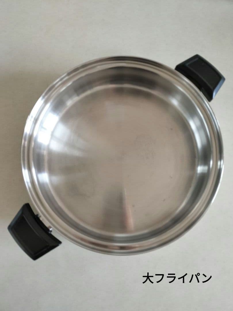 ロイヤルクイーン　6コート鍋+大フライパン+蓋+蒸し器 7点セット ガスIH対応