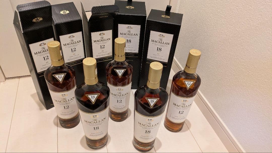 マッカラン 全部 シェリー 12年 3本、18年 2本のセット