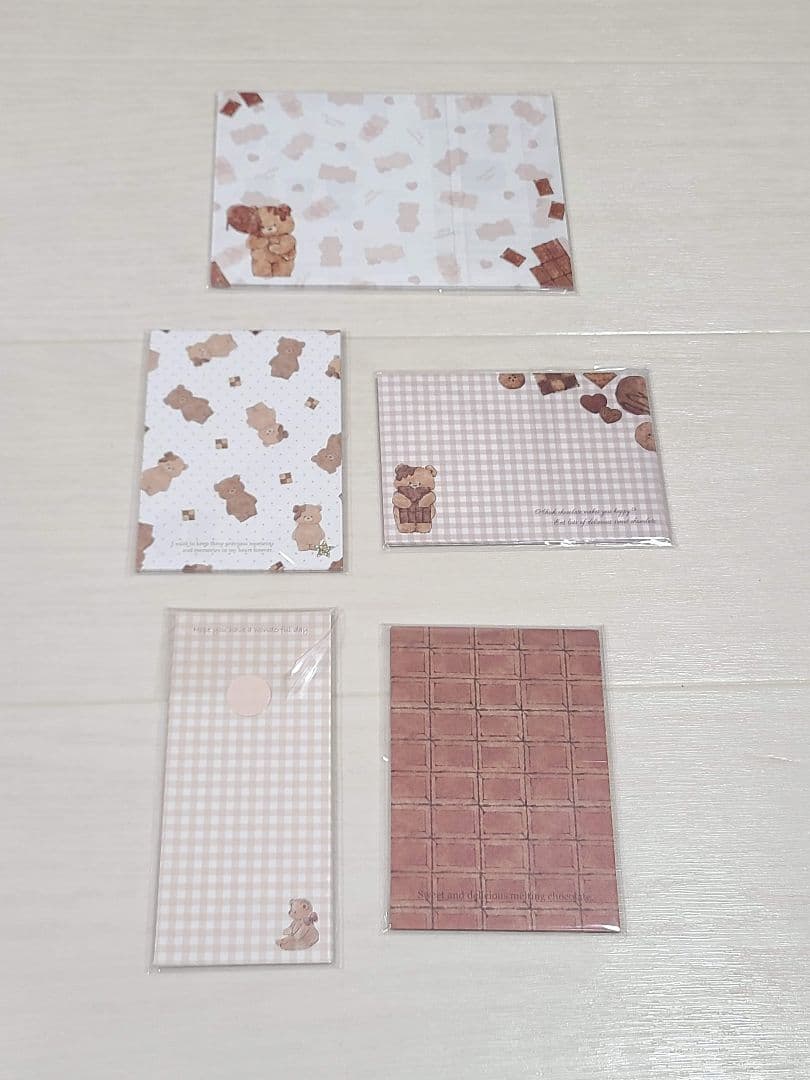 国内作家　メモ帳　セット　くま デザインペーパー　cream tea　紙もの