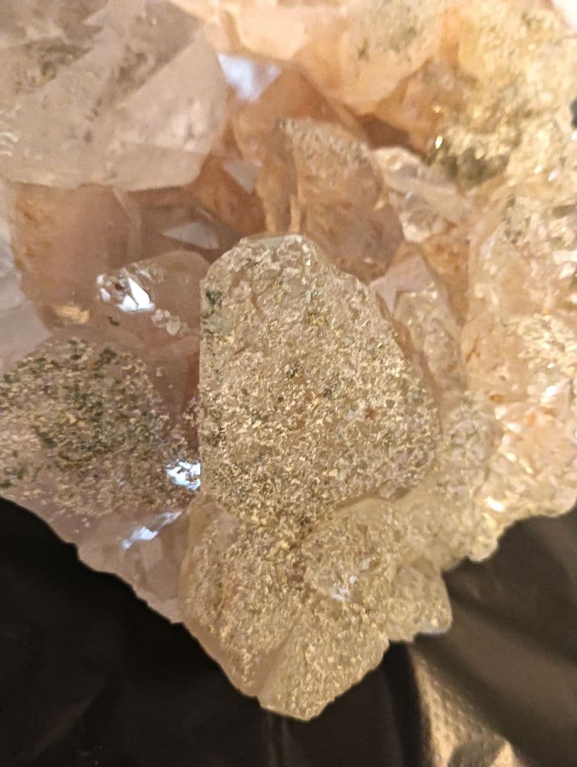 希少石　ビッグサイズ　インド　マニハール　水晶　クラスター　クローライト ルチル