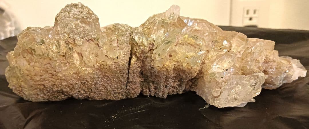 希少石　ビッグサイズ　インド　マニハール　水晶　クラスター　クローライト ルチル