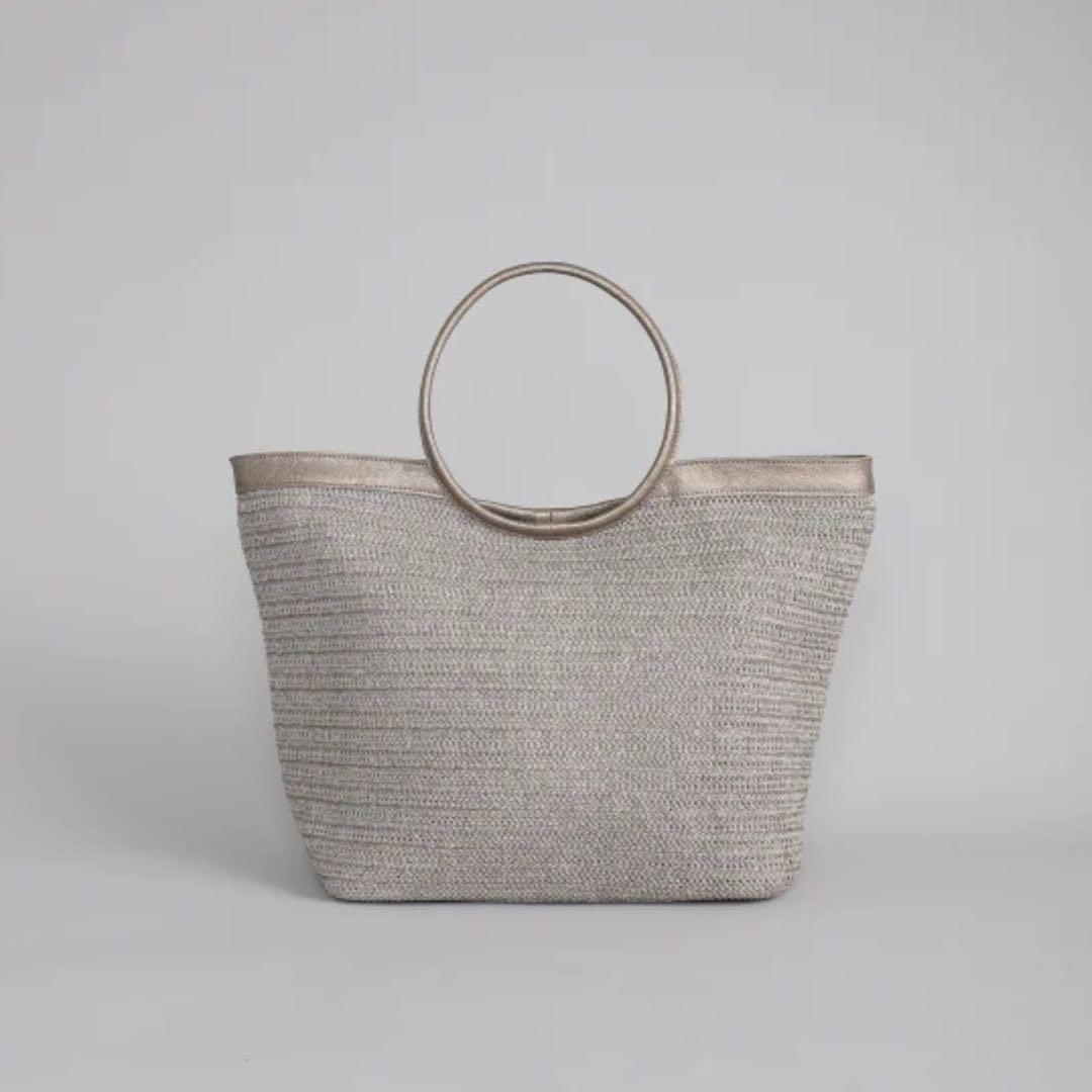 【未使用級】LiSA LiSA リサリサ芦屋 かごバッグ a4 グレー シルバー