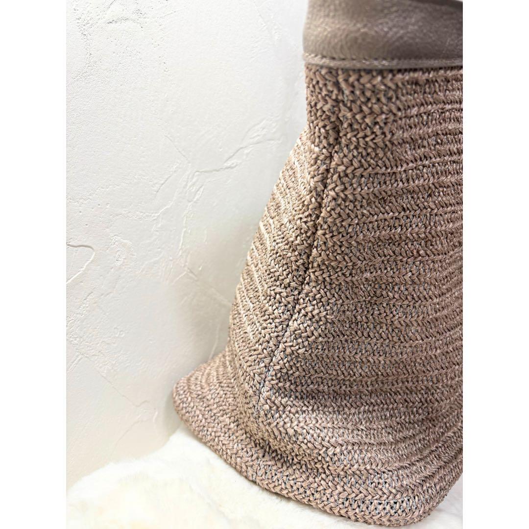 【未使用級】LiSA LiSA リサリサ芦屋 かごバッグ a4 グレー シルバー