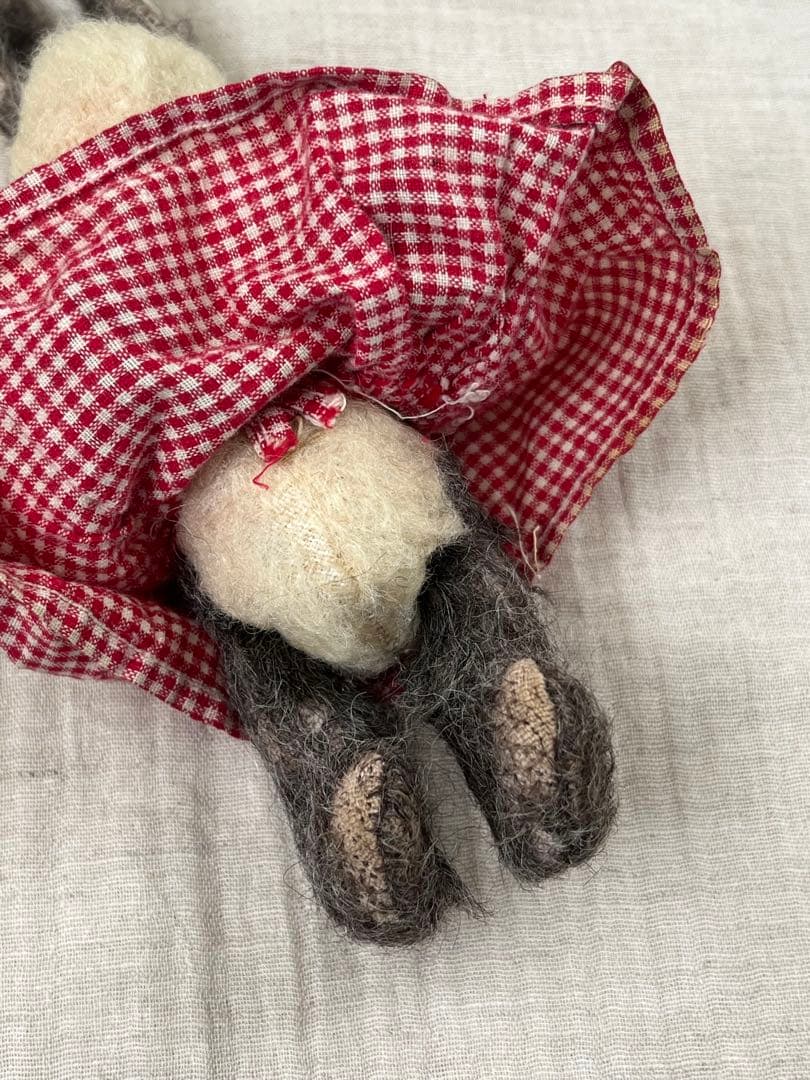 アンティークヴィンテージ英国製小さなうさぎバニーぬいぐるみテディベアビスクドール