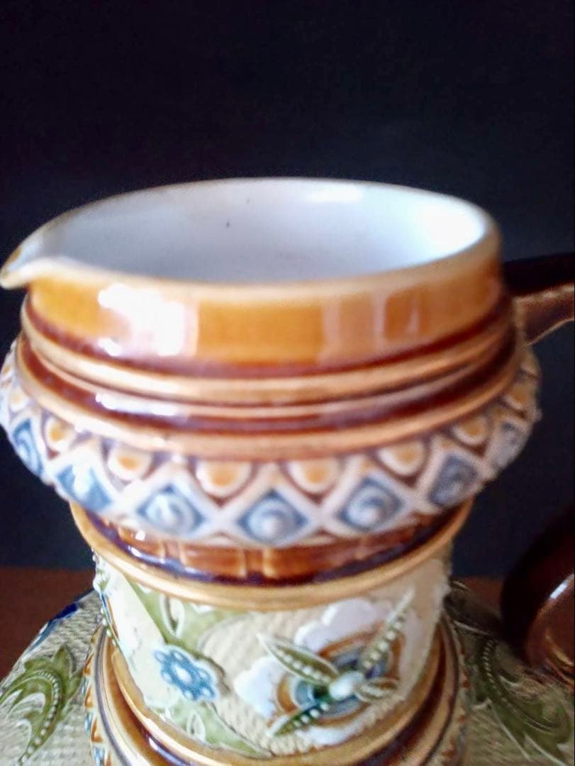 ドイツ　アンティーク　メトラッハ窯　ドイツ　ピッチャー　花瓶　美術品　希少