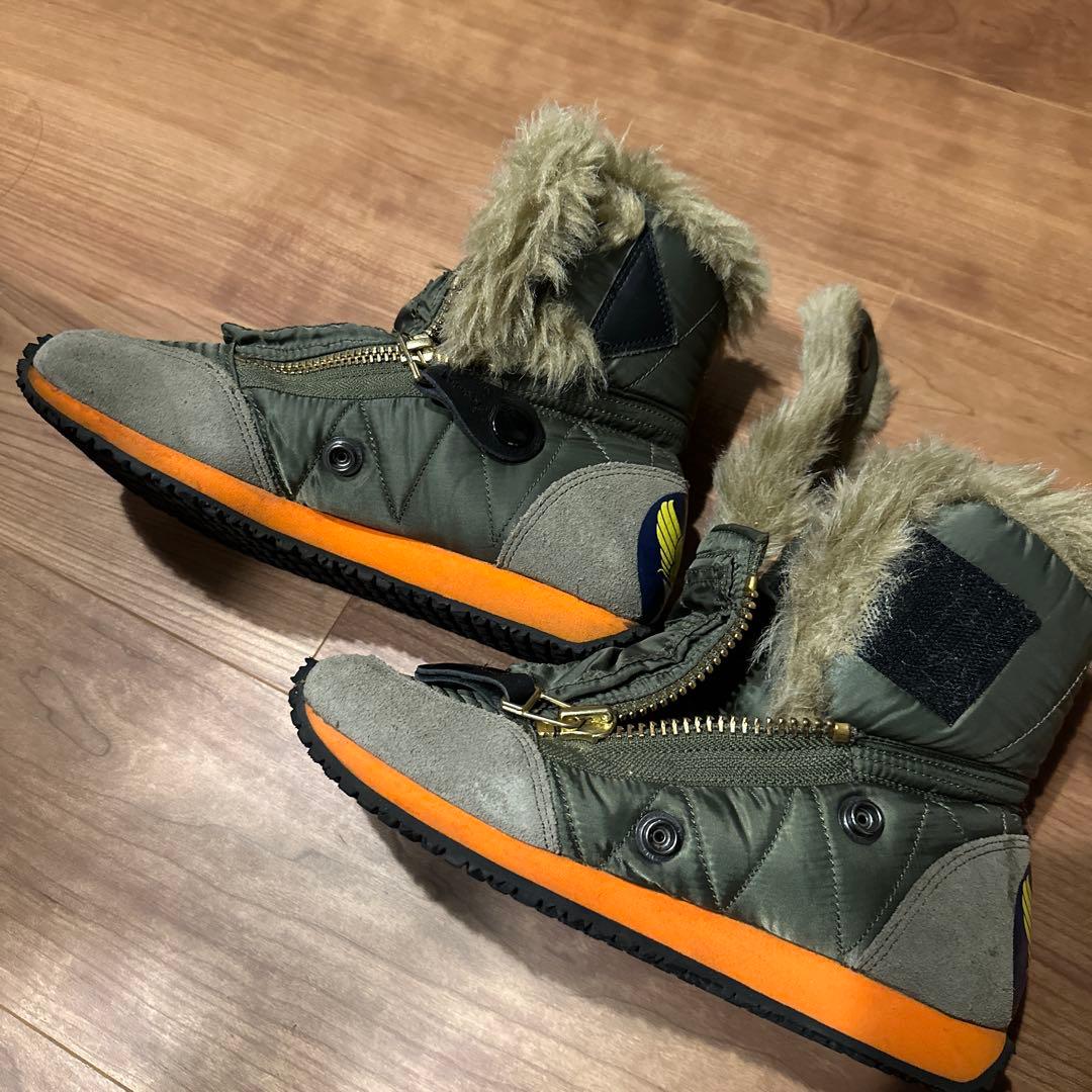 キャピタル KAPITAL MA-1 スニーカー グリーン エアフォース ボア