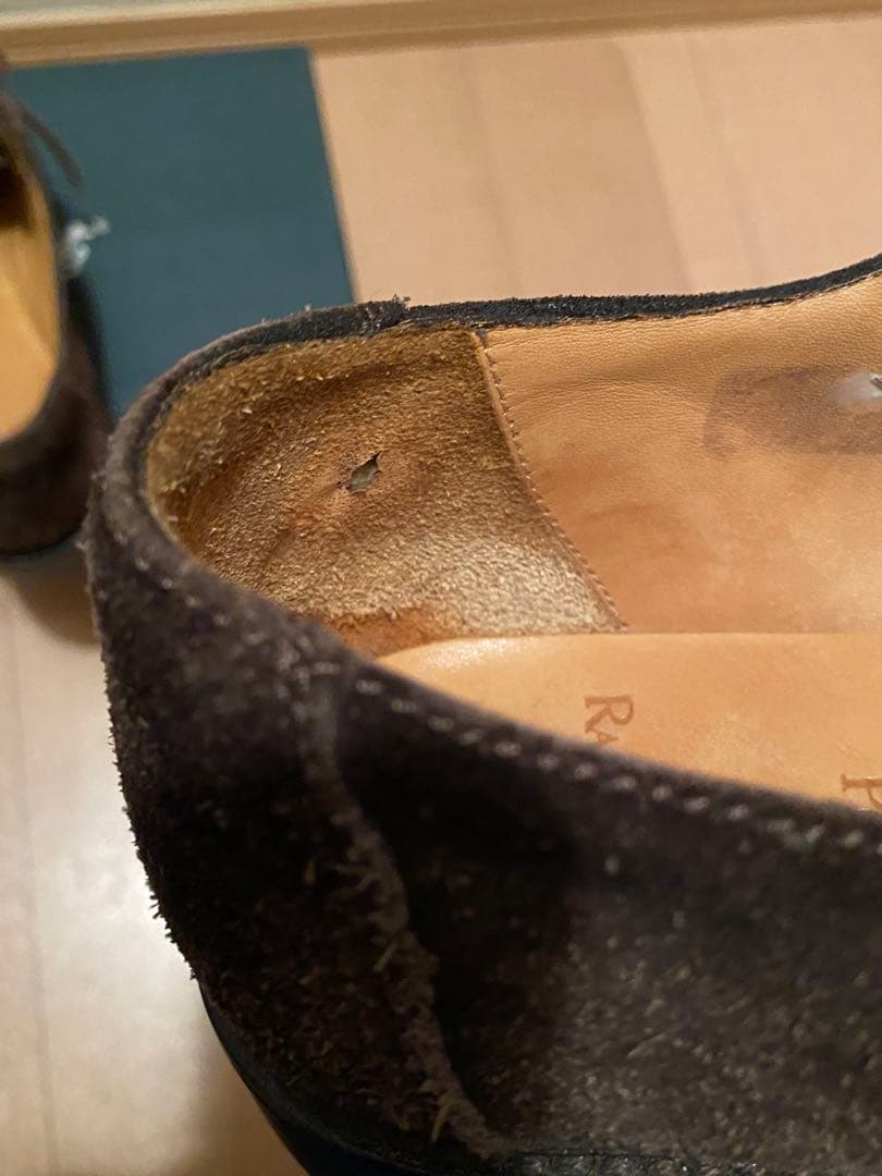 Ralph Laurenダークブラウン スエード モカシンシューズ