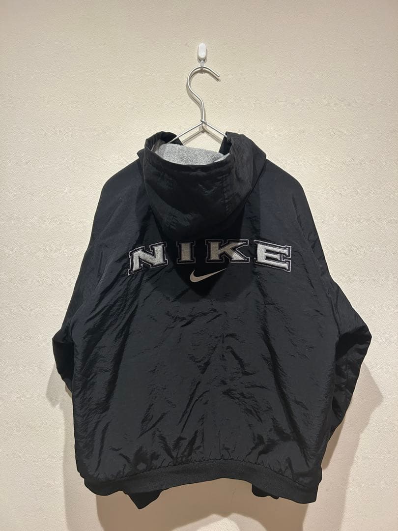 00s old nike リバーシブルナイロン&フリースジャケット　フード付き