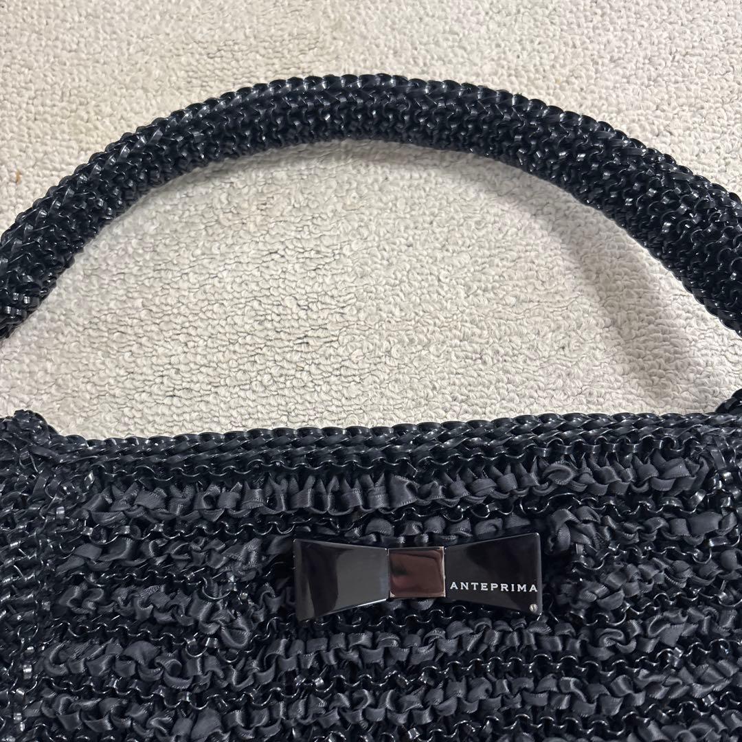 ANTEPRIMA ブラック 編みバッグ