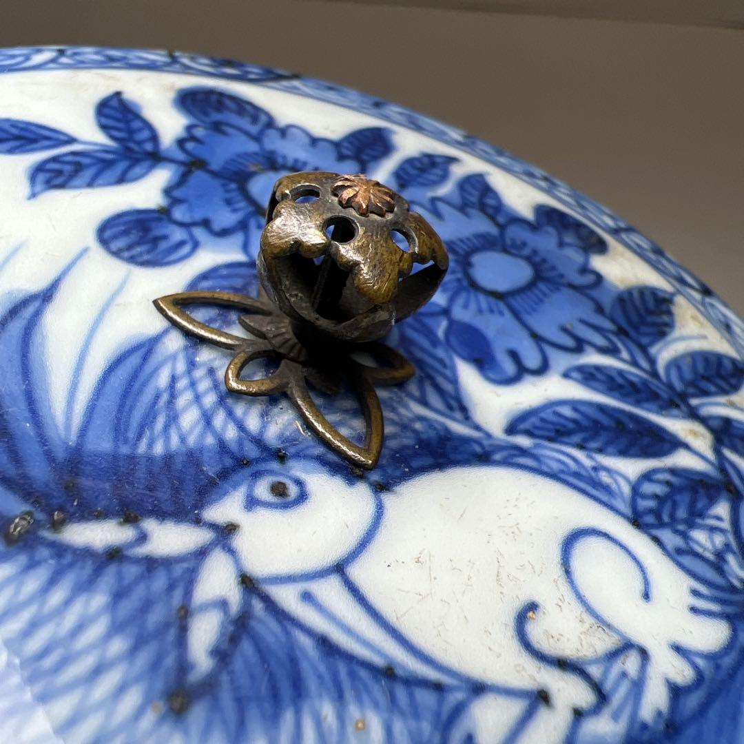 中国明時代　ウサギの図蓋　直径8.7㎝　東Y8-0203☆2F