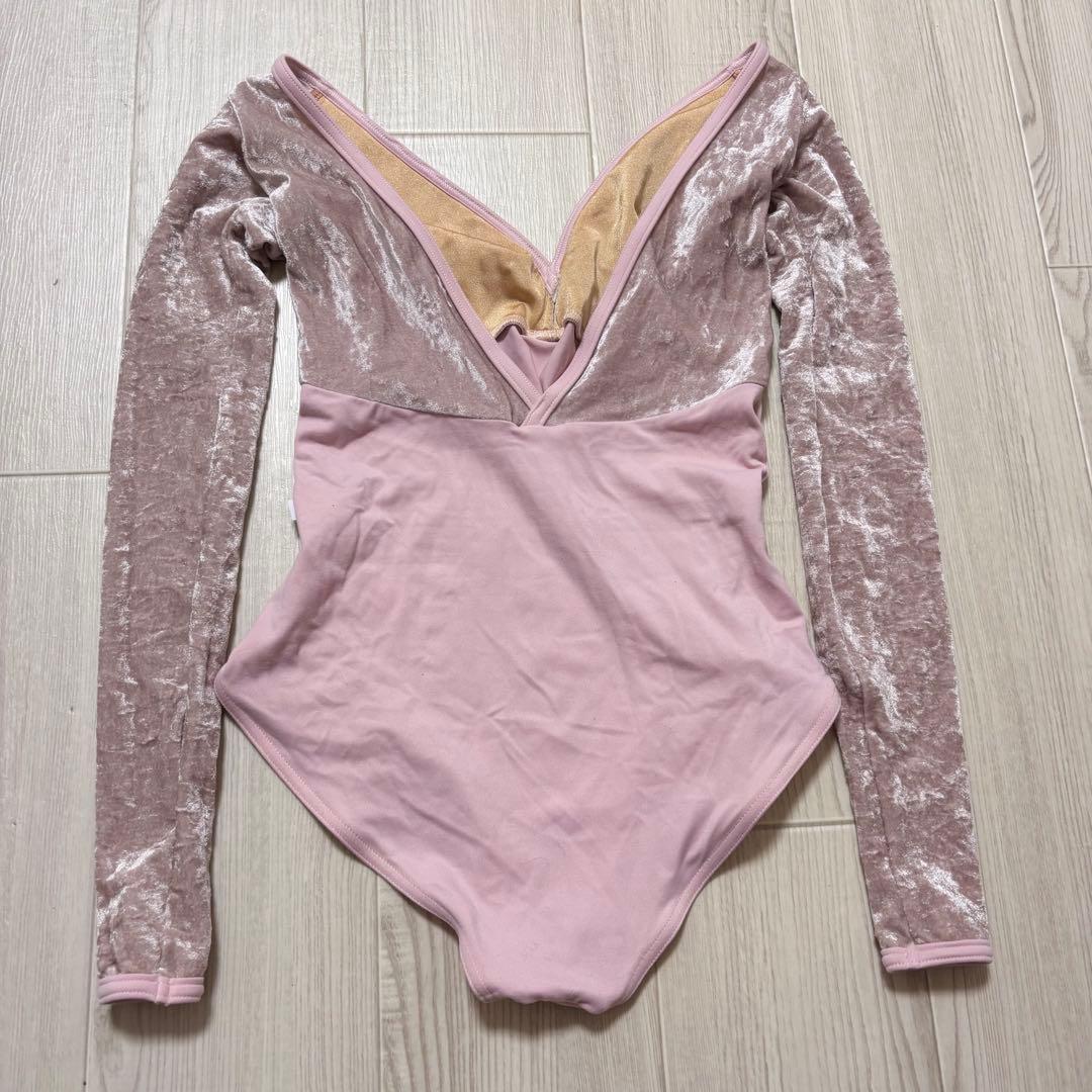 新品　yumiko ユミコ　レオタード バレエ　ベロアベルベット 　ピンク　S
