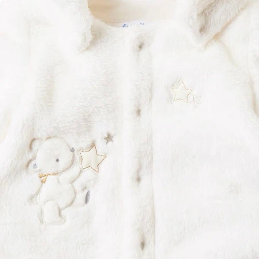 【新品同様】ファミリア　ジャンプスーツ　おくるみ　ファー