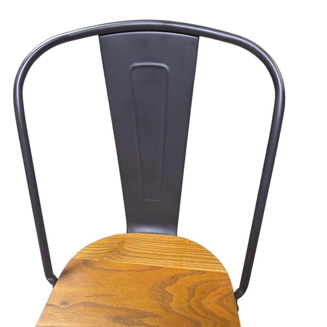 メタルチェア ウッド スタッキング ブルックリン インダストリアル　4脚セット