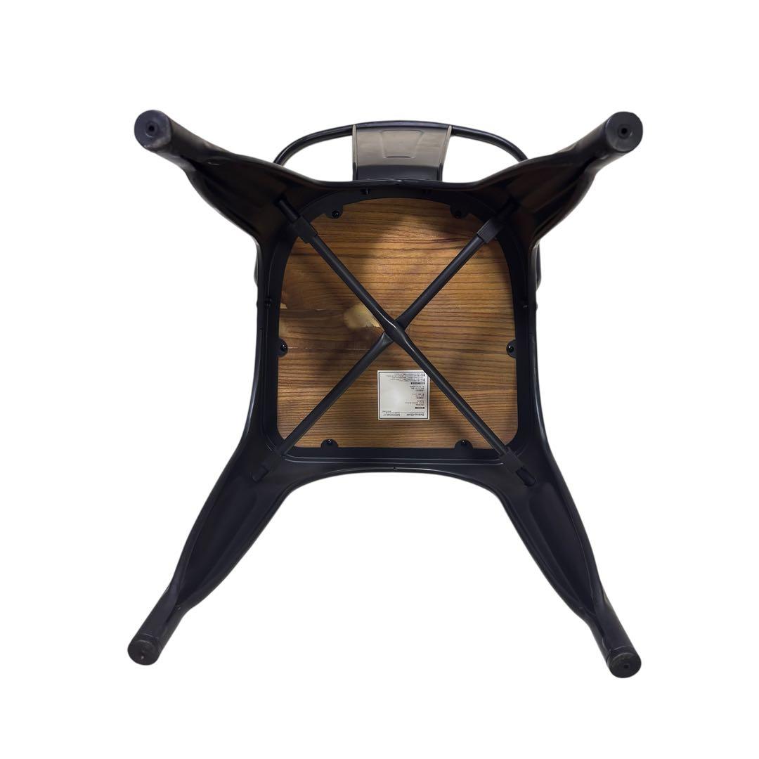 メタルチェア ウッド スタッキング ブルックリン インダストリアル　4脚セット