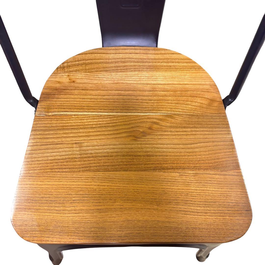 メタルチェア ウッド スタッキング ブルックリン インダストリアル　4脚セット